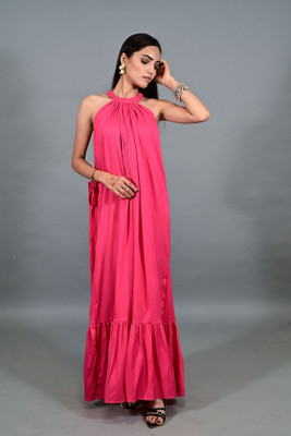 The Behruz Theory Women Maxi Pink Full Length Dress
