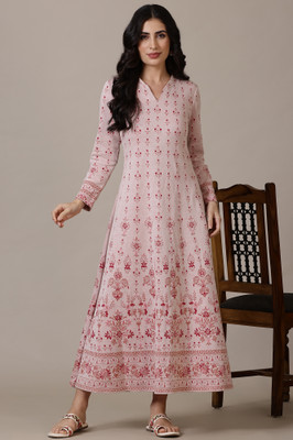 Aurelia Women Ethnic Dress Pink Midi/Calf Length Dress