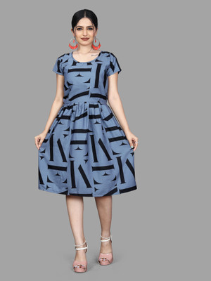 Khushi Fab Women Fit and Flare Green Mini/Short Dress
