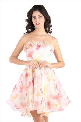 KIYOO Women Fit and Flare Multicolor Mini/Short Dress
