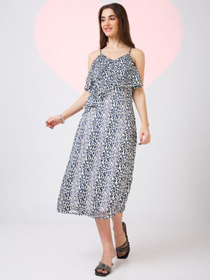 Globus Women A-line White Midi/Calf Length Dress