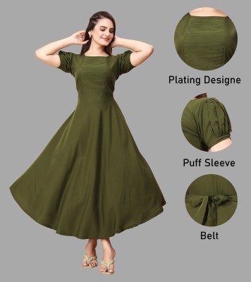 zakhi 2901 Women Maxi Green Dress