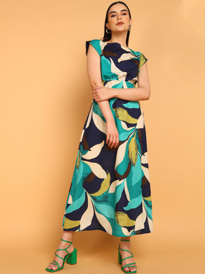 FashFun Women A-line Multicolor Midi/Calf Length Dress