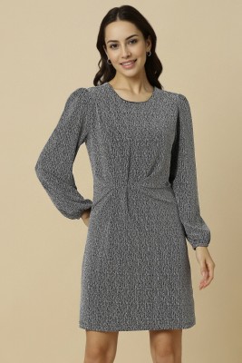 Allen Solly Women Fit and Flare Grey Dress