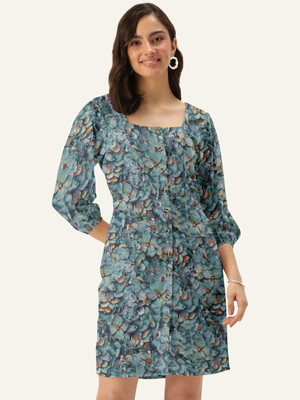 Dressberry Women Sheath Blue Above Knee/Mid Thigh Length Dress