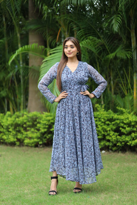 HouseOfCommon Women Maxi Grey Midi/Calf Length Dress