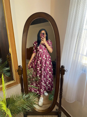 SAGRAPHICS Women Fit and Flare Purple Midi/Calf Length Dress