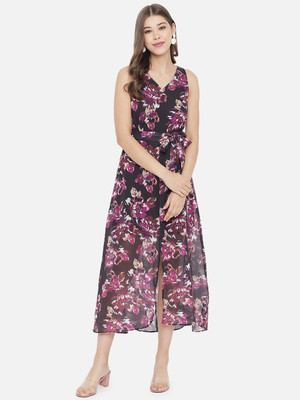Moda Rapido Women A-line Multicolor Maxi/Full Length Dress