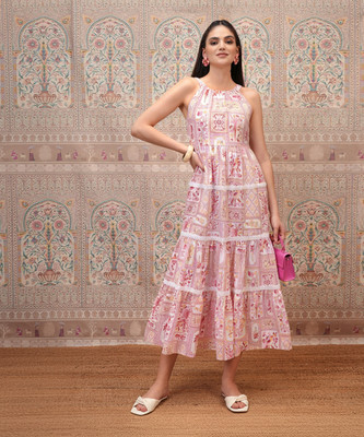 Vishudh Women Maxi Multicolor Full Length Dress