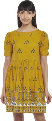 PEOPLE Women A-line Yellow Dress