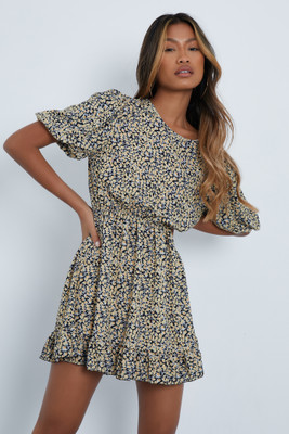 I Saw It First Women Wrap Multicolor Mini/Short Dress