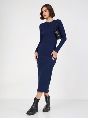 SASSAFRAS Women Bodycon Dark Blue Dress