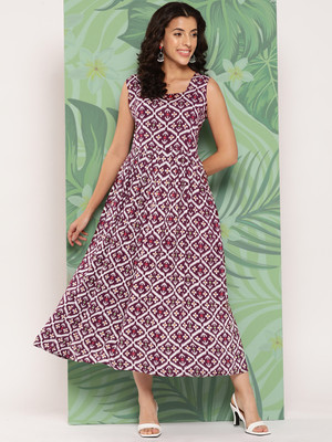 Mokshi Women Fit And Flare Multicolor Dress For Rs. 289 @ 78 %
