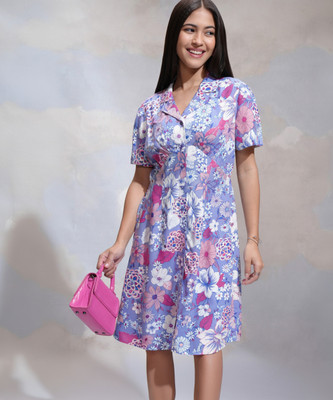 Tokyo Talkies Women A-line Multicolor Mini/Short Dress