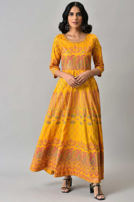 W Women Gown Yellow Ankle Length Dress