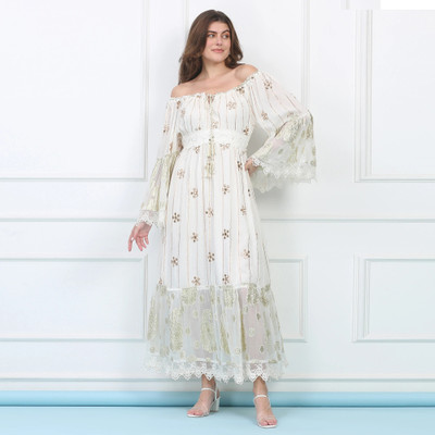 Majestic By Baani Women Maxi White Full Length Dress