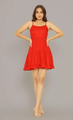 Som&Dee Women Skater Red Dress