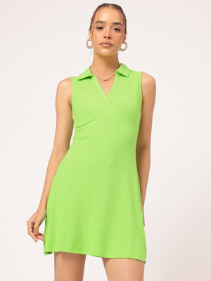 Dressberry Women A-line Green Mini/Short Dress