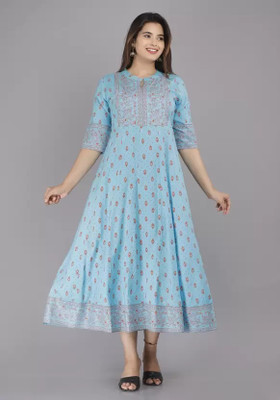 Diwikj Anarkali Gown(Blue)
