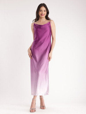 Fable Street Women Bodycon Purple Midi/Calf Length Dress