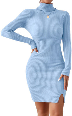 GLARE & BLAIR Women Bodycon Light Blue Above Knee/Mid Thigh Length Dress
