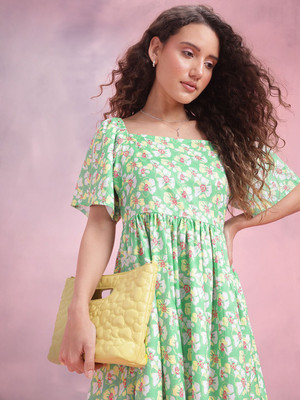 Dressberry Women A-line Multicolor Midi/Calf Length Dress