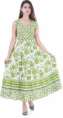 RADHA RANI COLLECTION Women A-line Multicolor Maxi/Full Length Dress