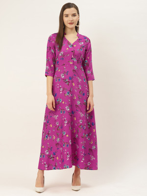 Dressberry Women A-line Pink Maxi/Full Length Dress