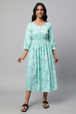 Aurelia Women A-line Multicolor Midi/Calf Length Dress