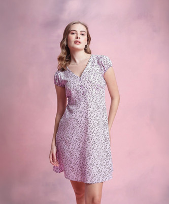 Dressberry Women A-line Purple Mini/Short Dress