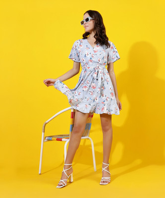 KOTTY Women Fit and Flare Multicolor Above Knee/Mid Thigh Length Dress