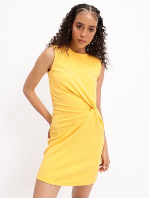 Dressberry Women Bodycon Yellow Dress