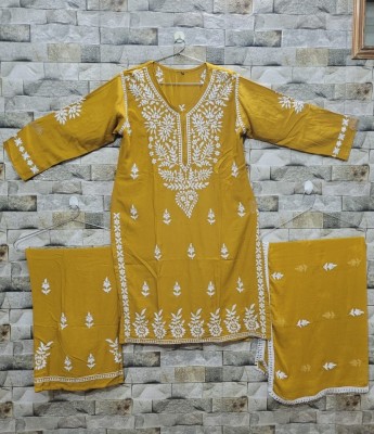 Trends N outfits Women A-line Yellow, White Dress