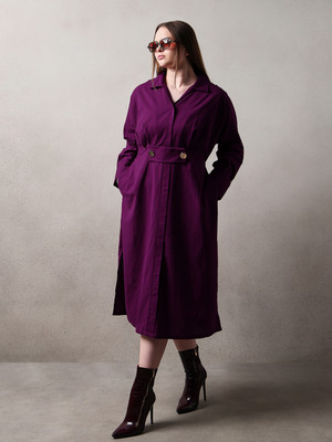 Vero Moda Curve Women A-line Purple Midi/Calf Length Dress