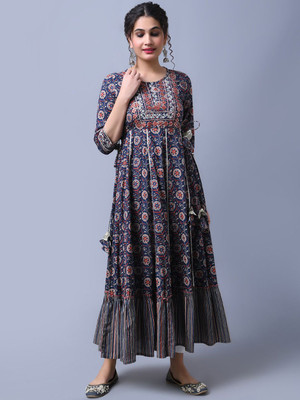 all about you Women Maxi Blue Full Length Dress