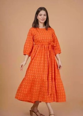 DARSHDESIGNS Women A-line Orange Dress