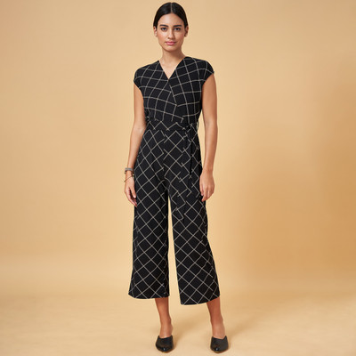 Annabelle by Pantaloons Women A-line Black, White Ankle Length Dress