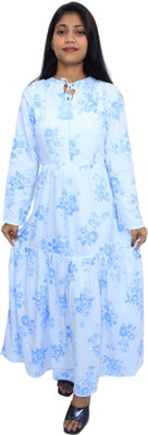 RETRORISE Women Maxi White Full Length Dress