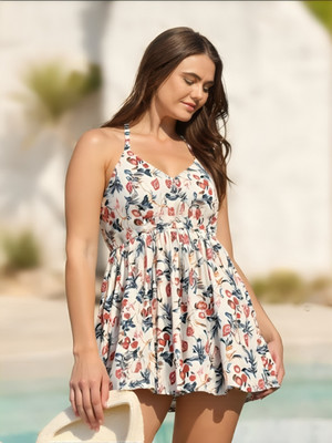 PP Vastram Women Fit and Flare White Above Knee/Mid Thigh Length Dress
