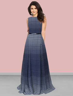 Kashonaa Women Gown Blue Maxi/Full Length Dress