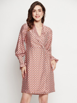 CAMLA Women A-line Pink Above Knee/Mid Thigh Length Dress