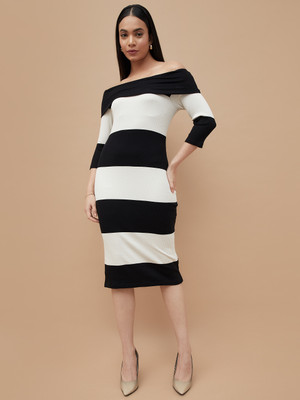 CODE by Lifestyle Women Bodycon Black Midi/Calf Length Dress