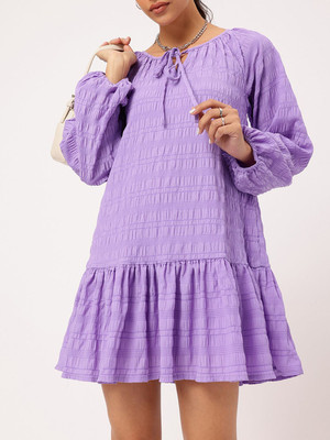 Dressberry Women A-line Purple Mini/Short Dress