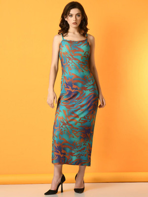 Dressberry Women A-line Green Midi/Calf Length Dress