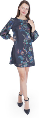 Fuegobella Women Blouson Green Above Knee/Mid Thigh Length Dress