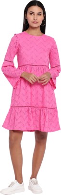 Aditya Birla -abof Women Drop Waist Pink Dress