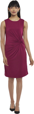 Annabelle by Pantaloons Women Bodycon Red Knee Length Dress