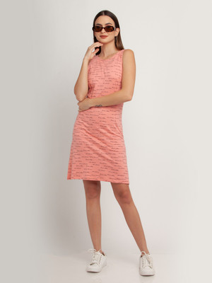 Zink London Women A-line Pink Knee Length Dress