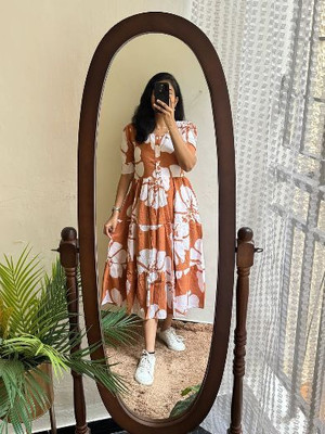 THE LADIES FASHION Women Maxi Multicolor Midi/Calf Length Dress