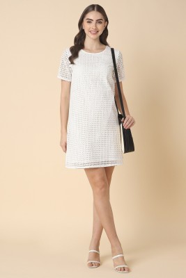 Allen Solly Women Fit and Flare White Dress